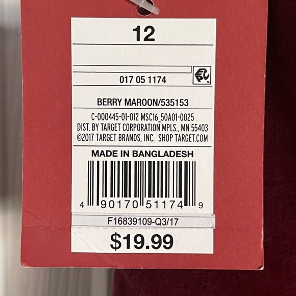 Mossimo skirt; maroon/burgundy in color; never worn; velvet texture to fabric - Picture 3 of 3